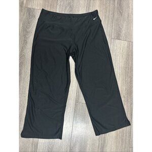 Nike Womens Black Dri-Fit Active Yoga Flared Crop Capri Pants Size L